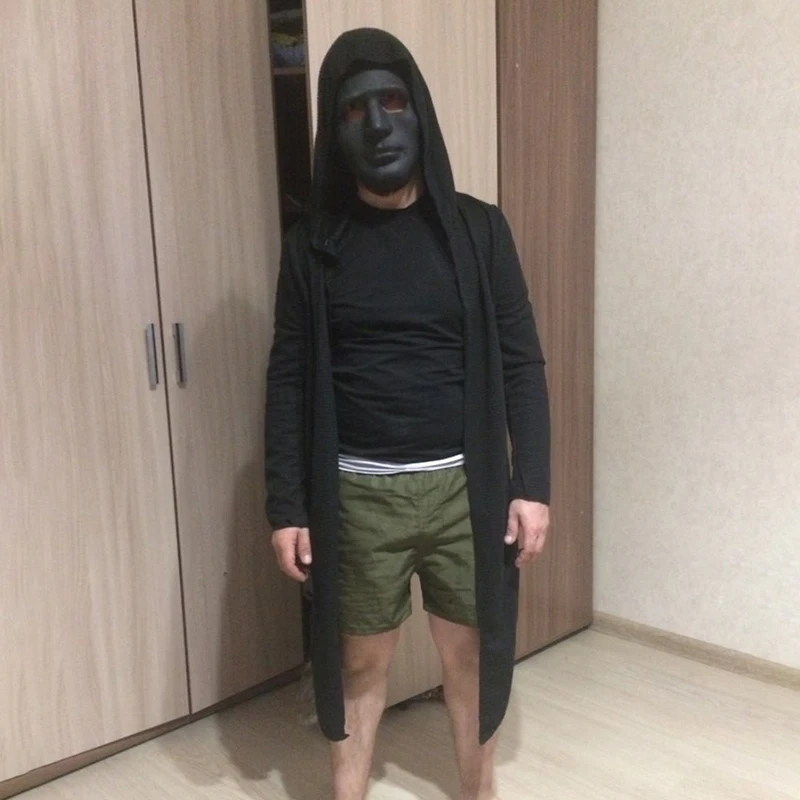 Тренчкот мужской Модный повседневный длинный кардиган куртки с открытым стежком