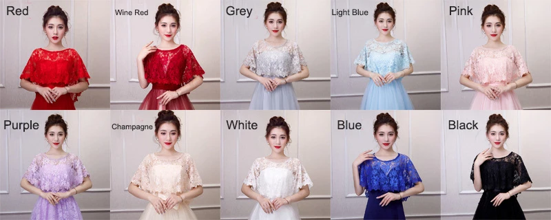 Hot Sale Lace Wedding Wrap Jacket Women Shrug Shawl Stole Bridal Boleros Cape Capelet Cover Up For Wedding Evening Party Dress