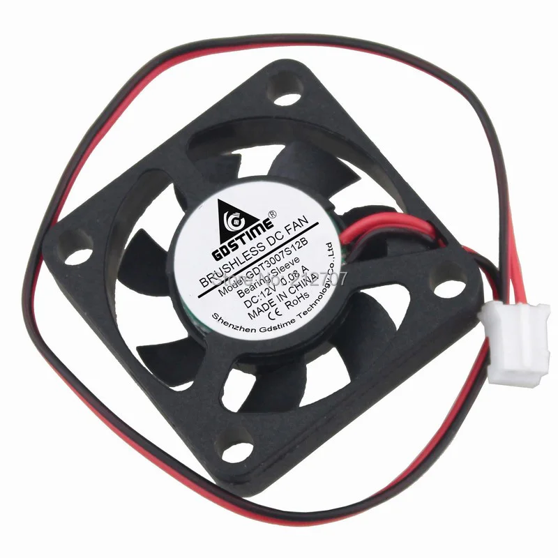 2 шт./компл. Gdstime 12V 2Pin 30mm x 7mm 3007 бесщеточный DC вентилятор охлаждения|dc cooling fan|brushless dc