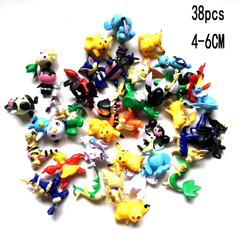 TAKARA TOMY POKEMON figura 38 шт./компл. 4-6 см мультфильм аниме фильм Пикачу Покемон Фигурки игрушки фигурка подарки на день рождения
