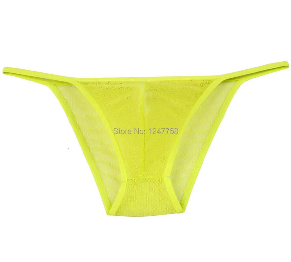 Сексуальное мужское прозрачное жаккардовое кружевное бикини стринги нижнее