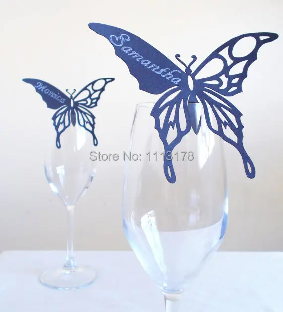 

Paper Cut Butterfly Glass Perching Guest Place Cards