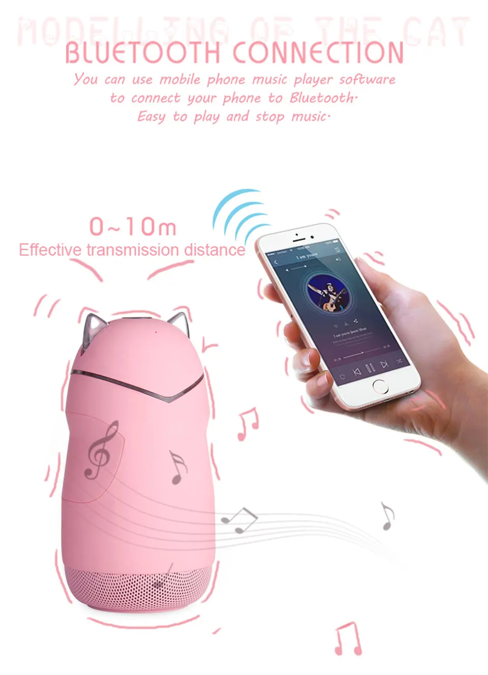 Милый Кот Bluetooth динамик мини беспроводной портативный светодиодный светильник стерео музыкальная Колонка звуковая коробка Наружная TF карта воспроизводит звонки в режиме Hands-free
