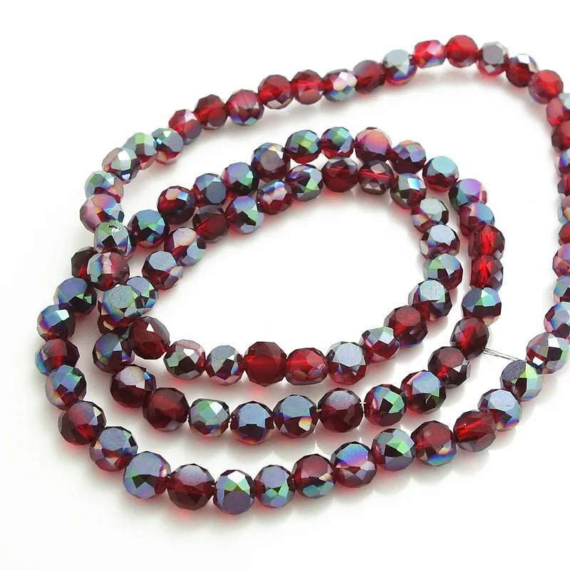 50 шт. граненые красные Хрустальные стеклянные бусины 6 мм N31 | Украшения и