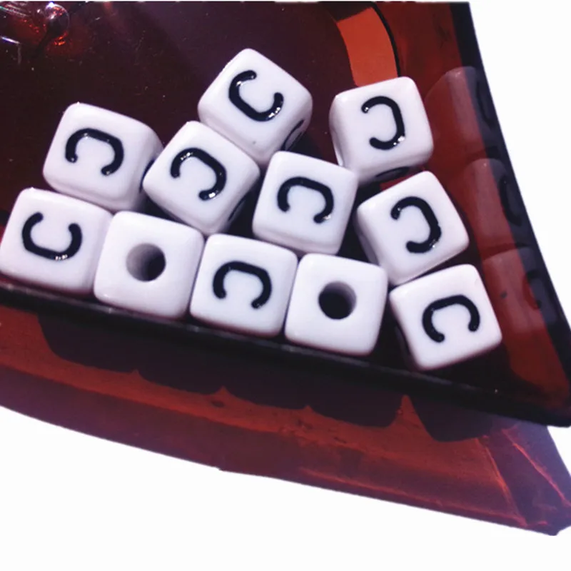 30 шт./лот 10*10 мм кубические акриловые бусины с индивидуальным первоначальным