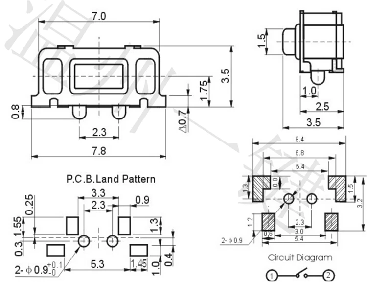 20 шт. TS B001 сенсорный переключатель боковой пресс патч 2 фута 3x6x3 5 с рамкой высокой