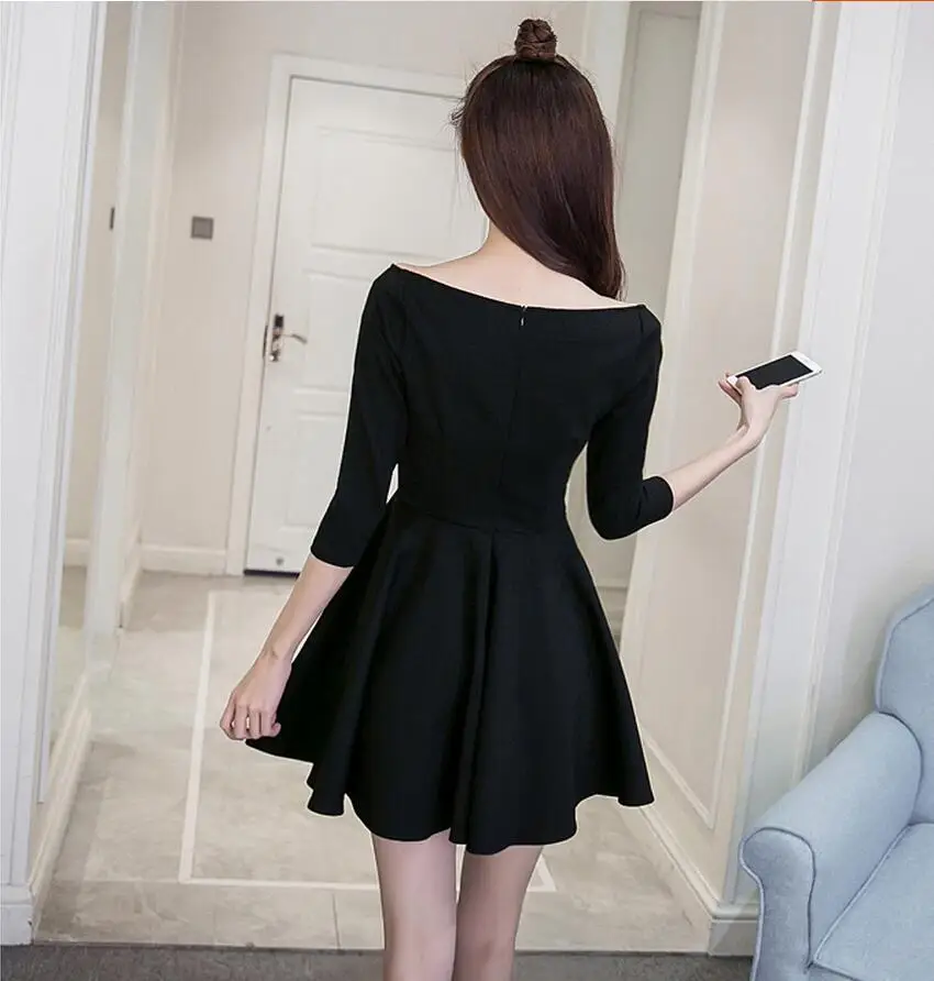 Новые весенние женские платье 2017 корейской версии без бретелек V воротником