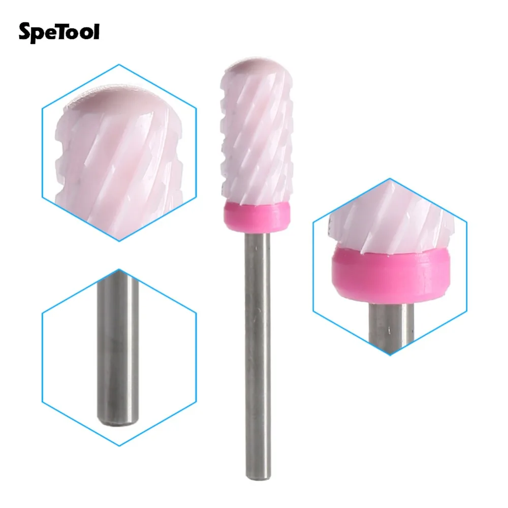 Керамическая циркониевая дрель для ногтей SpeTool 3 шт./компл. сверло с гладкой