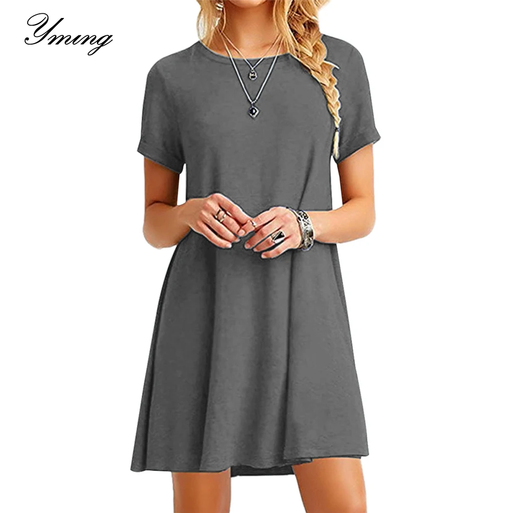 Летнее платье YMING женские вечерние платья рубашки пляжные размера плюс