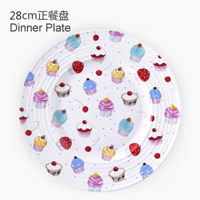 28cm plate Французский костяного фарфора торт тарелка Милая белая фарфоровая посуда набор Цзиндэчжэнь тарелка украшение дома - Цвет: 28cm plate