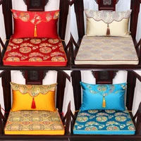 custom vintage luxury thick 4cm sofa seat pad armchair dining chair cushion decor chinese silk brocade sit mat lumbar pillow
