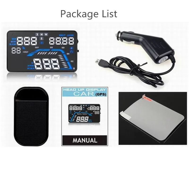 

Universal Q7 5.5" Auto Vehicle GPS HUD Car Head Up Display Speedometers Overspeed Warning Windshield Projector Reflective Film