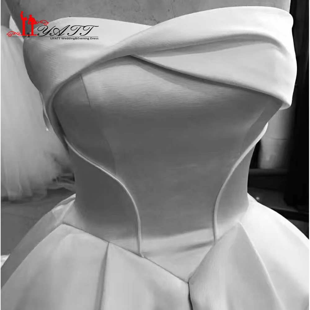 2017 новое поступление Слоновой Кости Атласный соборный поезд Роскошные