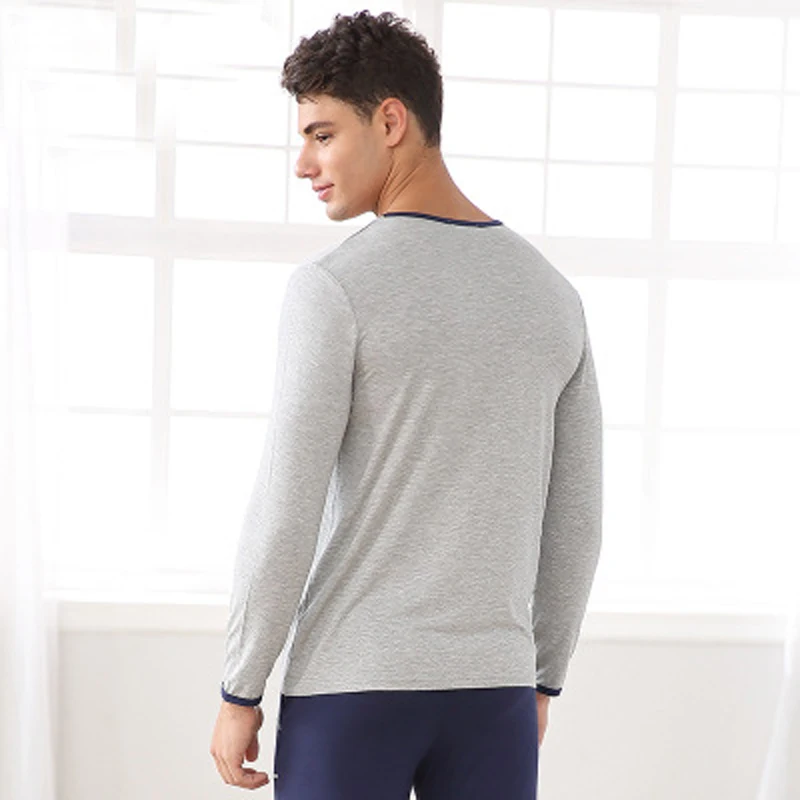 Men's Pajamas Spring Autumn Full Sleeve Sleepwear Cotton Solid Cardigan Pajamas Men Lounge Pajama Sets Plus size L 3XL Sleep