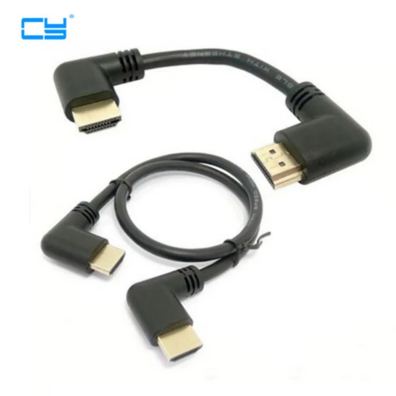 

HDMI 2,0 4K 3D двойной 90 градусов левый Угловой HDMI штекер на левый Угловой HDMI штекер HDTV кабель для DVD PS3 ПК 15 см/50 см/100 см 3 фута