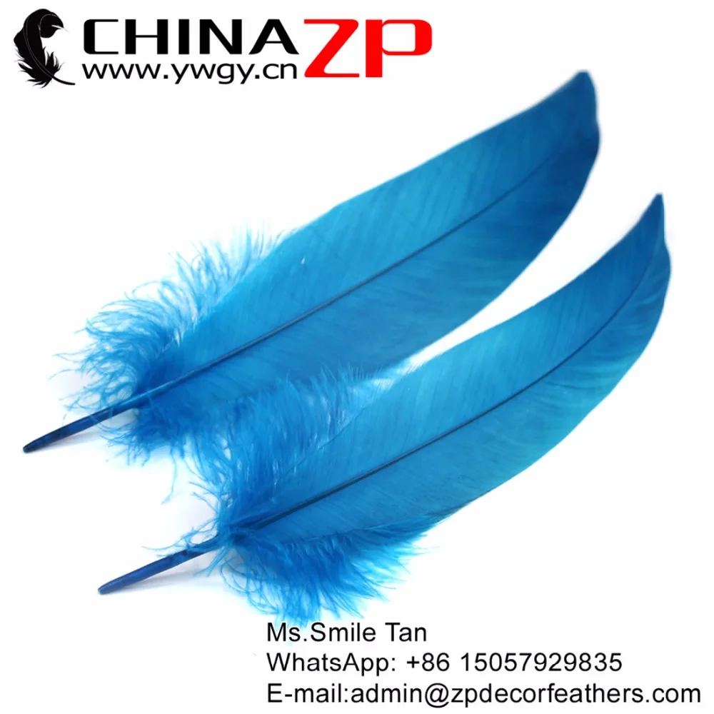 

CHINAZP перо розничная продажа 100 штук 25 ~ 30 см (10 ~ 12 дюймов) гладкие перья Орла для продажи бирюзовые синие перья оптом