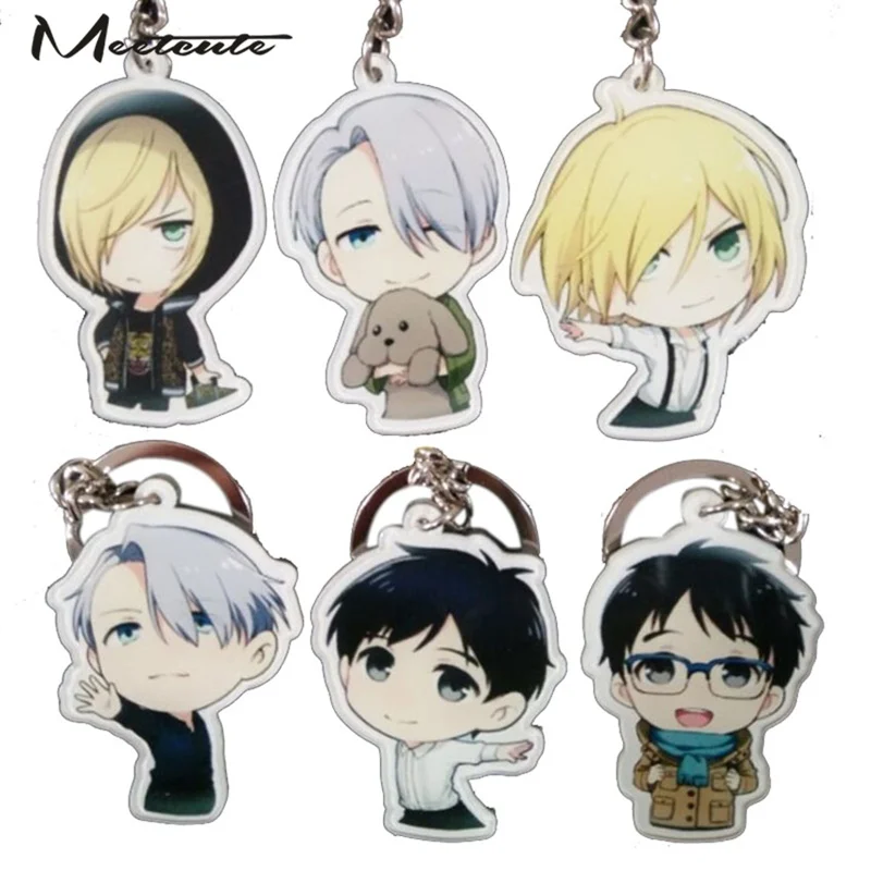 Meetcute 1/2/6 хит продаж акриловый Юри на льду брелок Аниме Юрий Виктор Брелок кацуки