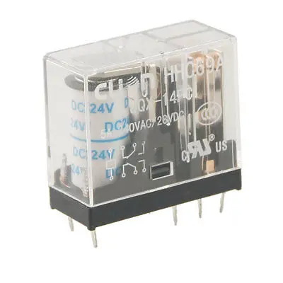PCB Mount DC 24V Coil DPDT 8 Pins 2NO 2NC Power Relay HHC69A JQX-14FC Бесплатная доставка