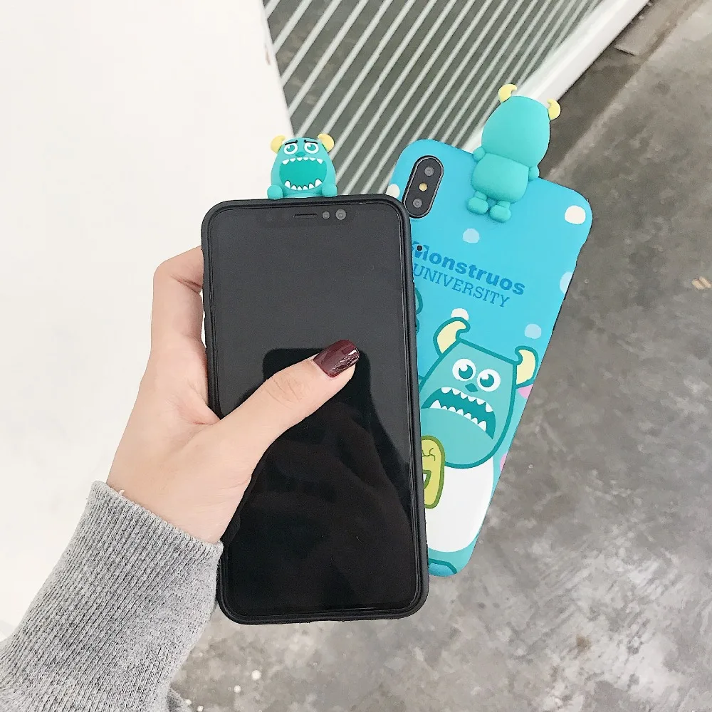 3D милый мягкий мультфильм монстров чехол для iPhone XS MAX/8 Plus Циклоп Телефон 6 7 S
