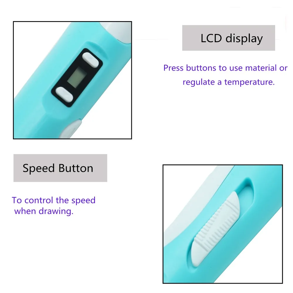 IGRARK 3d принтер Ручка 3D ручки для рисования с 20 цветами ABS/PLA нити lcd 3D ручки для детей на день рождения/Рождество подарок DIY Рисунок