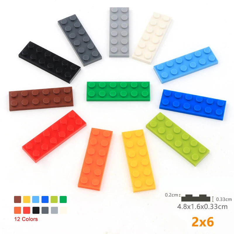 Детские игрушки 50 шт. 2x6 пластины Короткие кирпичи сделай сам развивающие