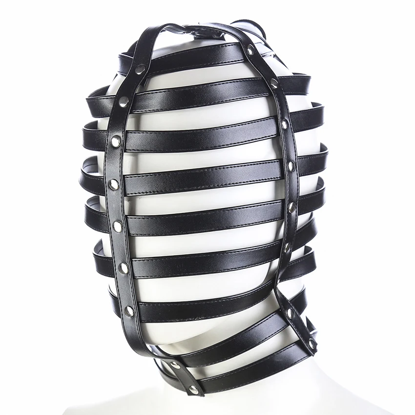 Leather Mask Fetish Head Bondage Restraint Headgear Slave Adult Games Sex Toys For Couple/Women/Men/Gay BDSM Erotic | Красота и
