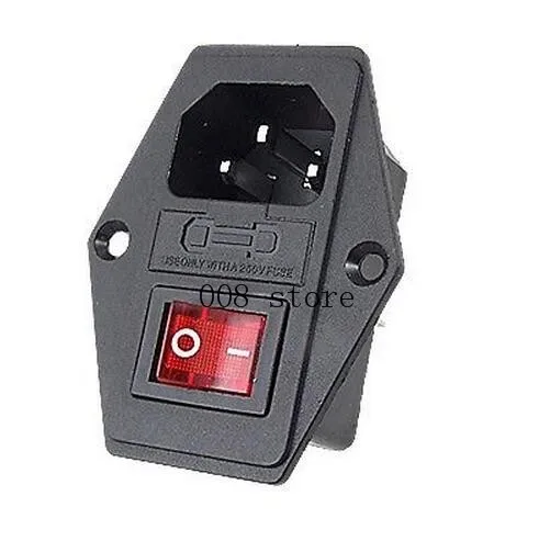15A/250V 3pin AC Мощность розетка с клавишный выключатель питания слитный красный 4 |