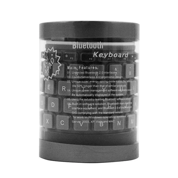 Черный Портативная Bluetooth клавиатура Гибкая водостойкая Мягкая силиконовая мини игровая клавиатура для планшетного компьютера ноутбука ПК - Цвет: Черный