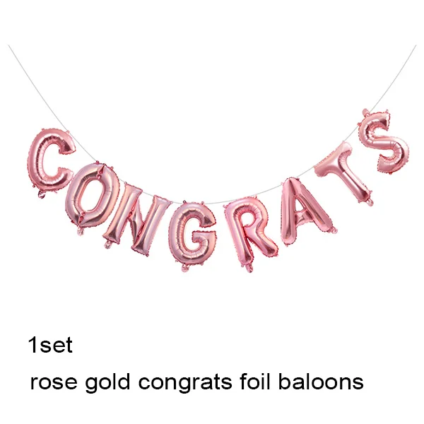congrats balloon Выпускные вечерние украшения I'm Done баннер поздравление град баннер реквизит для фотографий фольгированные шары коробка для конфет торт Топпер класс - Цвет: congrats balloon