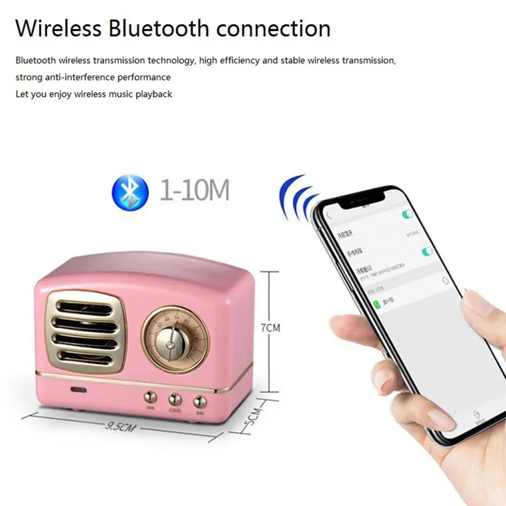 Ретро Bluetooth динамик винтажный Мини Ностальгический тяжелый бас 3D стерео объемный