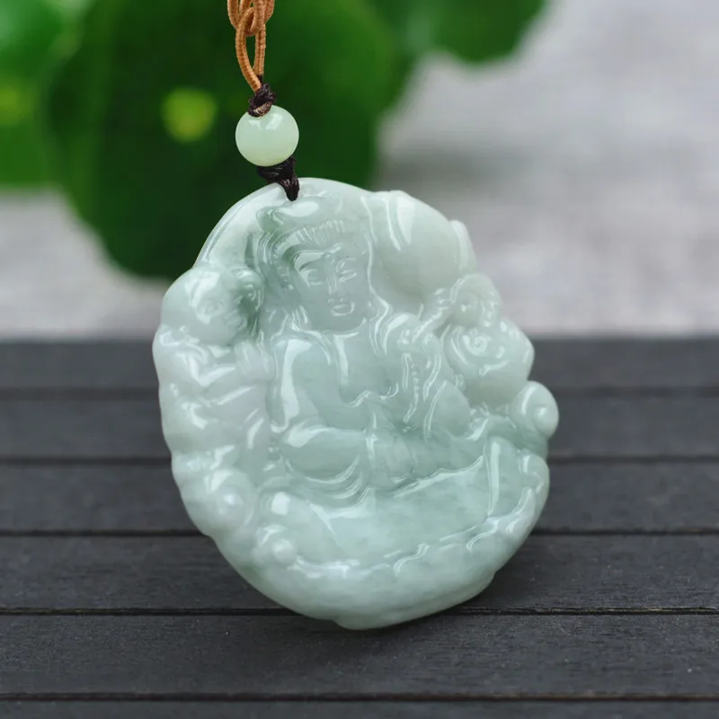 Прямая поставка AAA класса с натуральным камнем жадеит кулон ожерелье резной