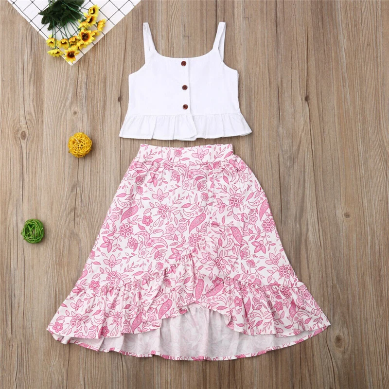 Лето 2019 одежда в стиле бохо для маленьких девочек однотонный жилет на бретельках