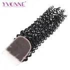 YVONNE, малайзийские кудрявые кружевные пряди, натуральные человеческие волосы, 4x4, свободная деталь, естественный цвет