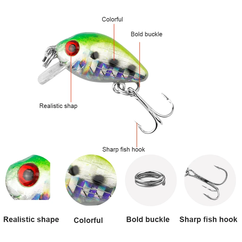 Erchang 2 6 см 1 г Crankbait Рыбалка приманки Кривошип искусственный Жесткий Topwater