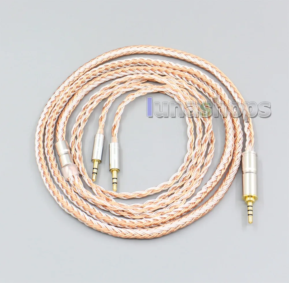 LN006021 16 ядер Серебряный OCC Сменный кабель для Hifiman HE400S HE-400I HE560 HE-350 HE1000 V2 наушников XLR 2,5 мм 4,4 мм 3,5 мм