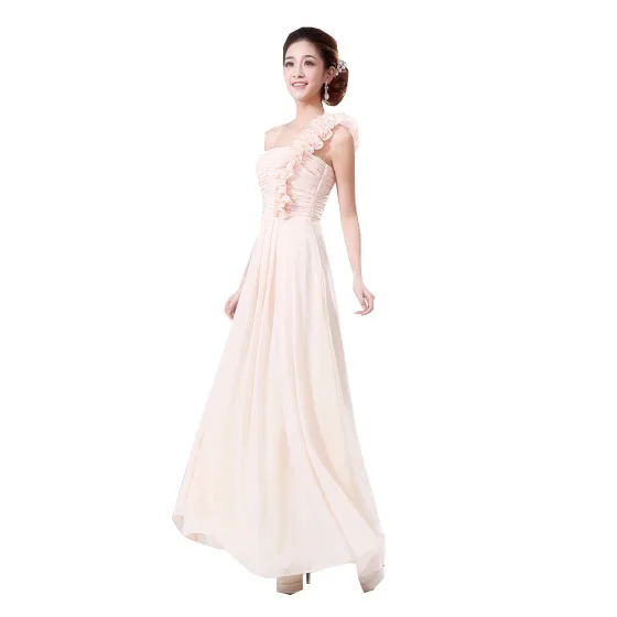 Vestidos de шифон Формальные Сексуальные одно плечо желтый красный Вечерние платья Длинные халаты новое модное сексуальное платье H007