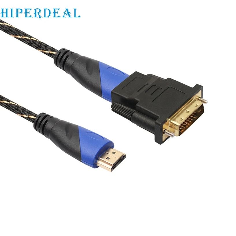 HIPERDEAL Mecall Плетеный HDMI-кабель + адаптер DVI HD 3D для PS3 Xbox HDTV метров 1080P DF 0 5 м Прямая