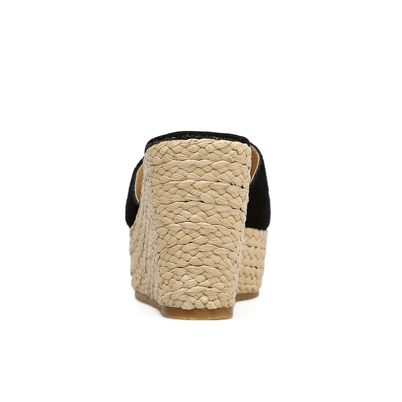 2019 г. Женские Желтая рыба сандалии на танкетке плетеные шлепанцы розового цвета