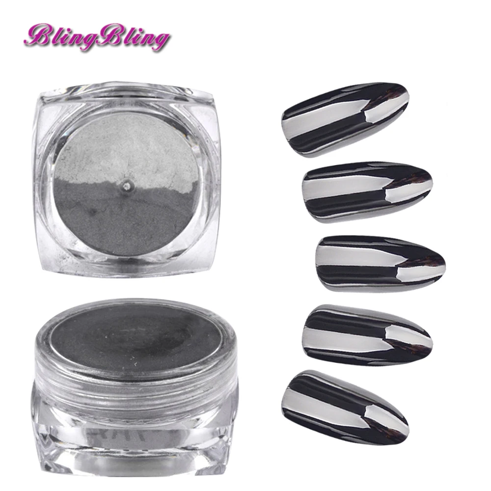 Blingbling 1 г черный зеркальный блеск порошок Ослепительная блестящие для дизайна