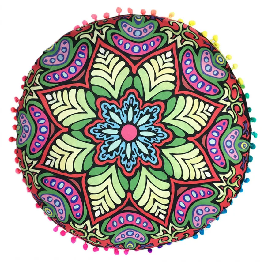Ouneed напольные подушки с индийской мандалой круглые богемные чехлы для подушек jan1