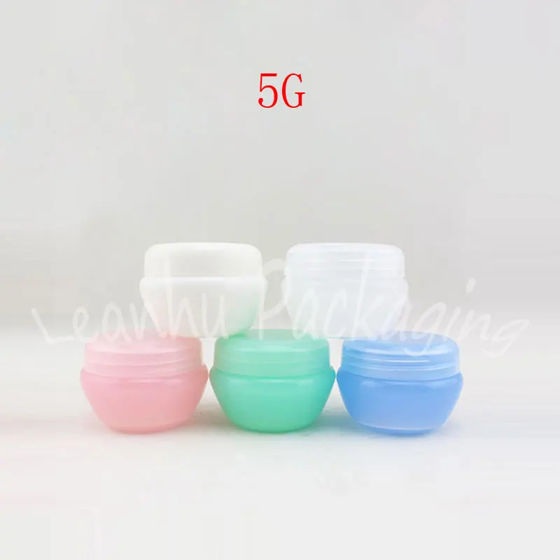 5G Empty Plastic Cream Jar , 5CC Small Nail Art Cans , Color Mushroom Cream Bottles , Empty Cosmetic Container ( 100 PC/Lot )