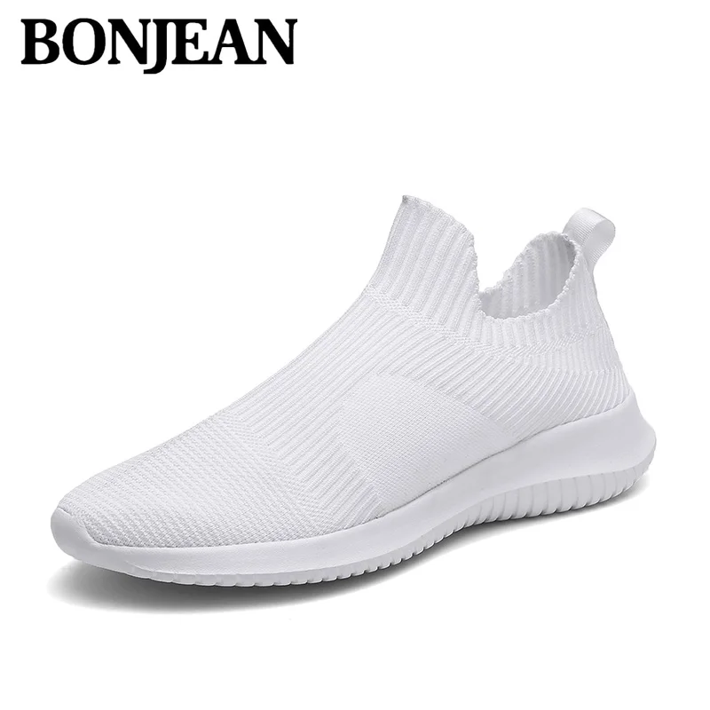 2020 Fashion Trendy Men Shoes Slip-on Comfortable Light Breathable Men's Sneakers Flying Weaving Walking Summer Casual | Обувь
