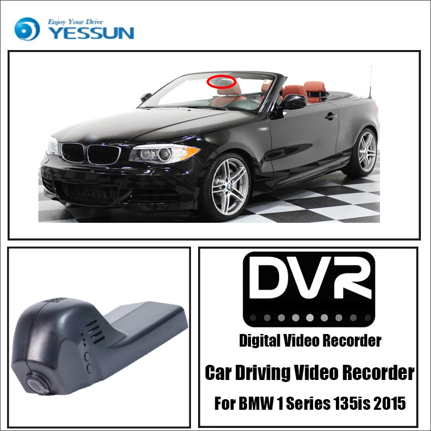 Мини видеорегистратор YESSUN для BMW 1 серии 135is 2015 Wi Fi Full HD 1080P|dash cam video|dash video recorderdash |