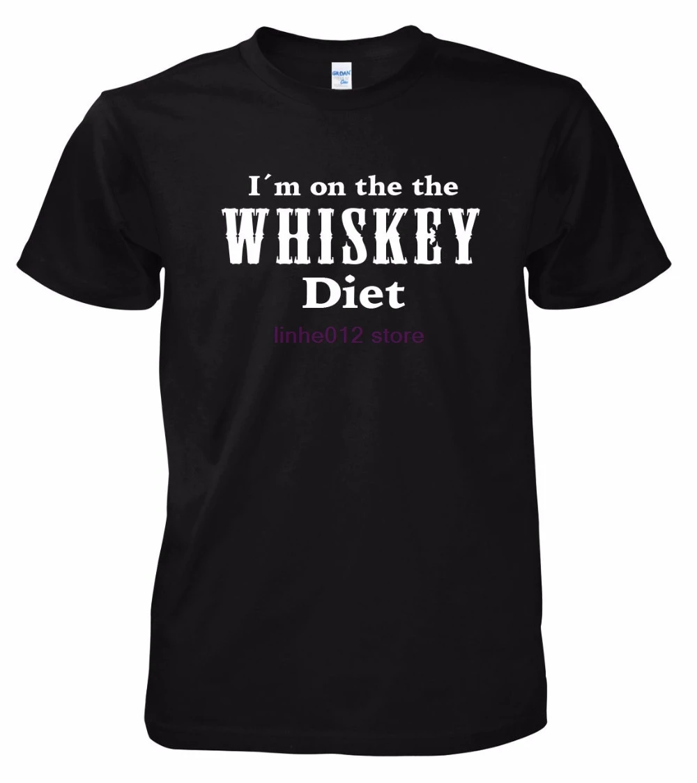 Мужская хлопковая футболка с коротким рукавом I'm On The Whiskey Diet Повседневная