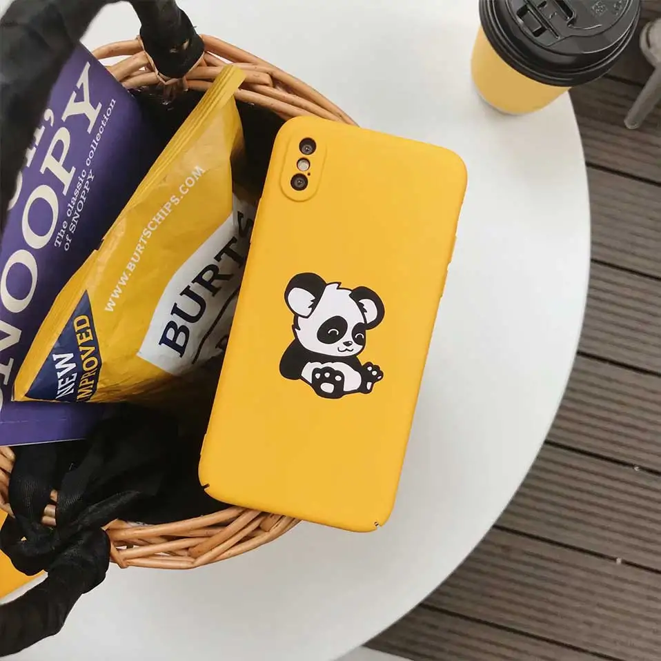Животный узор для iPhone 6 S 7 8 Plus X PC Phone Чехол Panda Корпус coque |