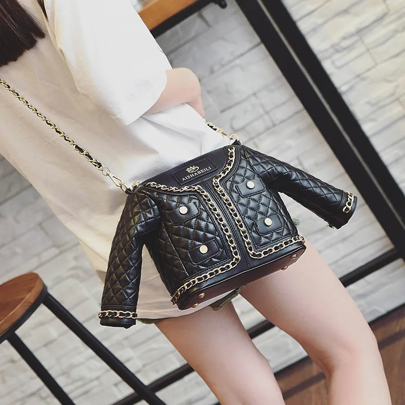 Fahsion Women Chains Shoulder Bags Clothes Shape Female Exquisite PU Handbag Lady Travel Casual Crossbody Vacation Tote SS3433 | Багаж и