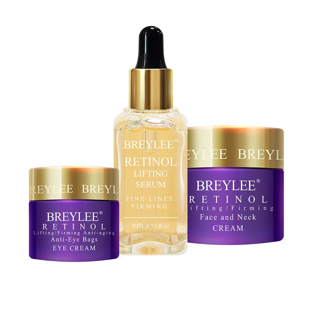 Set 3pcs Breylee Retinol набор Антивозрастная укрепляющая сыворотка для лица крем для глаз крем для лица для удаления тонкой линии морщин подтягивающий увлажняющий уход за кожей - Вес нетто: Set 3pcs