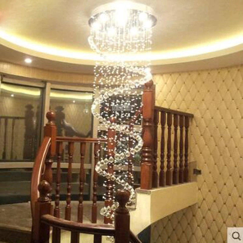 Crystal chandelier round in a rotating villa penthouse staircase Staircase living room LED | Освещение
