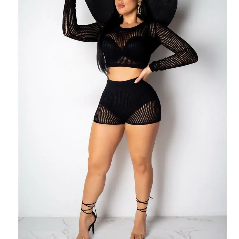 Женская футболка с длинным рукавом прозрачная одежда из 2 предметов| |