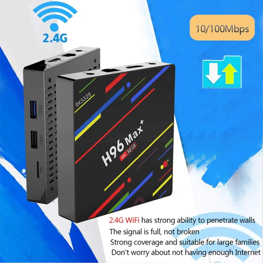 ТВ приставка H96 MAX + Plus с голосовым управлением Android 9 0 4 Гб ОЗУ 64 ПЗУ